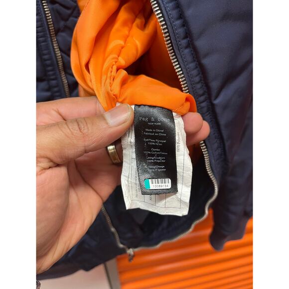 Rag & Bone - Manston Recycled Nylon Bomber / M / Blue - Picture 7 of 7
